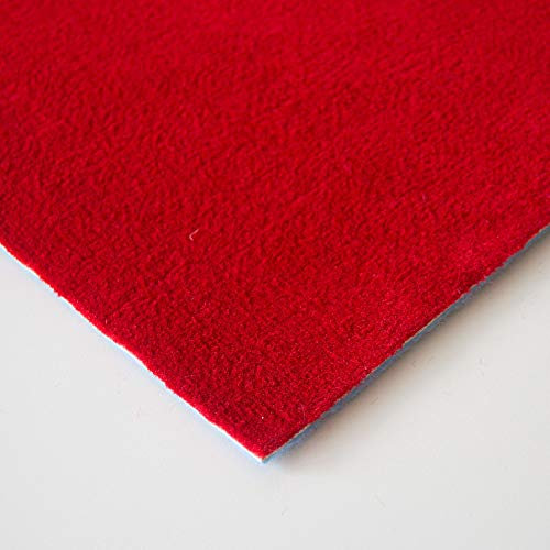 Steffensmeier Velours Teppichboden Verona Meterware | Auslegware für Kinderzimmer Wohnzimmer Schlafzimmer | Rot, Größe: 200x500 cm