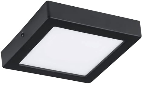 EGLO LED Deckenleuchte Idun 1 flammige Aufbauleuchte | aus Metall und Kunststoff, Deckenlampe in Schwarz, Weiß, LED Aufbaulampe neutralweiß, L x B 17 cm