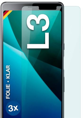 moex für Sony Xperia L3 Schutzfolie Displayschutz Folie Ultra-klar HD 0,2 mm kompatibel mit jeder Hülle, Anbringen ohne Blasen, Handyfolie Extra Kratzfest, FlexProtect 3 Stück