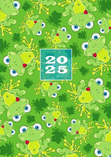 2023: Terminkalender mit Uhrzeiten 5 bis 23h Tag | 1 Woche auf 2 Seiten mit Zeit | A4 Wochenplaner mit Zeiteinteilung | Kalenderbuch Planer Organizer ... Buchkalender Jahresplaner | Soft-Cover Frosch