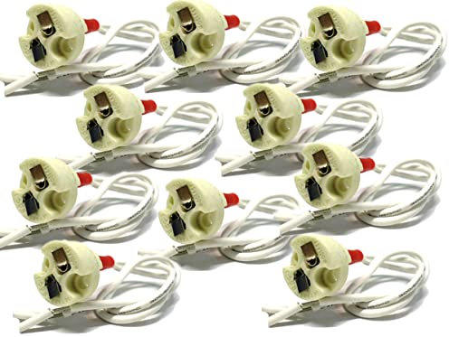10 douilles en céramique pour lampe halogène ou LED (GU5.3 G4 12V)
