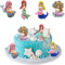 Mermaid Cake Toppers for Girls, 4 Pcs Beautiful Mini Mermaid Cake Decorations Mermaid Cupcake Toppers Mermaid Theme Birthday Cake Topper for Birthday Party Supplies Miniature Garden Landscape