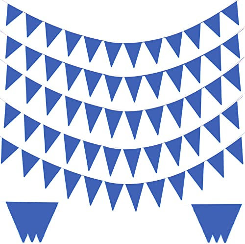 Laipuke 10m Stoff-Wimpelkette, Blau, 40 Wimpel, Für Kinderzimmer, Hochzeit, Geburtstag, Party (757049)