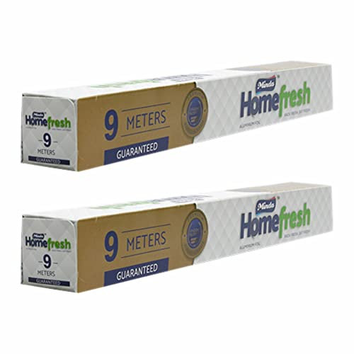 FotoStation 2 Rolls of 9m Heavy Duty Kitchen Foil 10.5 Micron Aluminium Foil Roll 295mm X 9m Extra Wide Tin Foil Wrapping Paper Foil Food Service Catering Foil Perfect for Grilling Baking Roasting