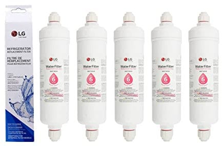 LG ADQ73693901 Replacement Refrigerator 'Push Fit Fitting' Fridge Water Filter Cartridge (5 Pack)