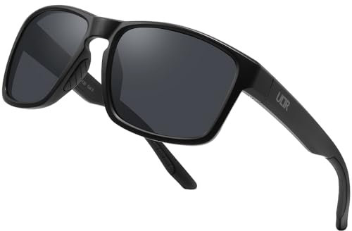 ULTR Sonnenbrille Herren Polarisiert VIBE - Sport Sonnenbrille für Damen - Bequeme Sportbrille Verspiegelt für Fahrrad, Sport, Laufen, Retro Sunglasses Men (Schwarz (Schwarzes Glas))