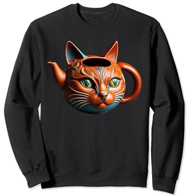 Théière fantaisie chat vif Sweatshirt