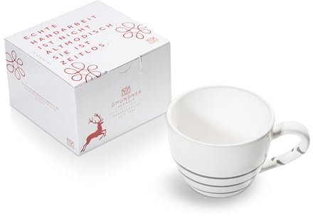 GMUNDNER KERAMIK Teetasse Maxima in einer Geschenkbox, Pure Flamed Grey, 382.7 g, handgefertigt in Österreich