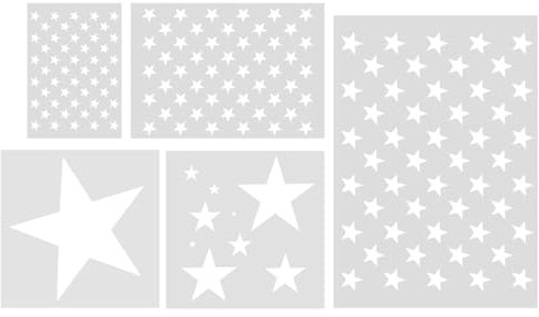 OHPHCALL 5stücke Teiliges Wiederverwendbare Schablonen Für Zeichnungen Fünfzackstern Diy Kunstschablonen Für Wandgestaltung Karten Und Bastelprojekte