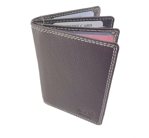 BUFFALO HILL L&B Collection Ausweis Hülle I Rindsleder Mappe I Echtleder Case I Hochformat Herren Etui I RFID-Schutz I Führerschein I Kreditkarte I 11 Fächer I 2397 (Braun)