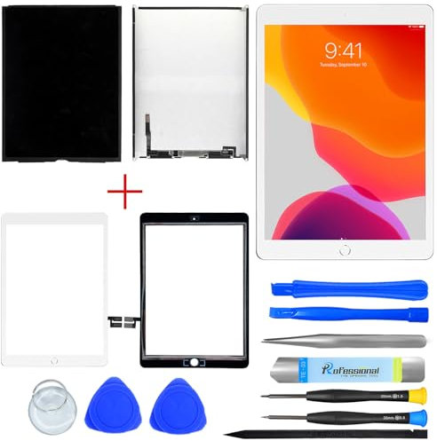 NB+ iPad 7/8 LCD Touch Screen Replacement Compatible with iPad 2019 2020 10.2 inches A2197 A2198 A2200 A2270 A2428 A2429 A2430 Generation Display Digitizer with Tools(White)