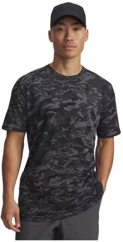 Under Armour Herren ABC CAMO Kurzarmshirt, weiches T-Shirt mit Rundhals, schnelltrocknendes Sportshirt mit Camouflage-Druck,Castlerock / / Black,LG