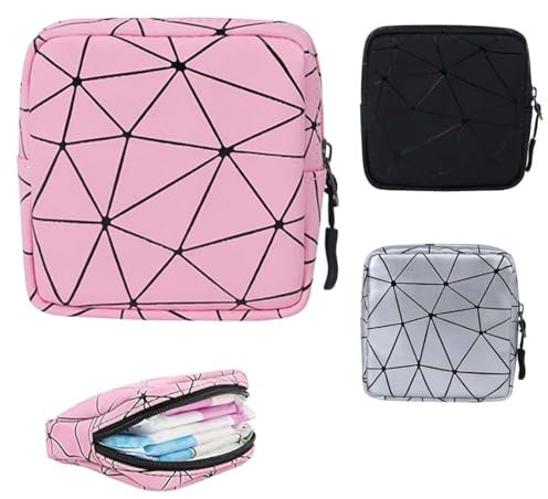 XUZOPIM 3 Pièces Sacs De Rangement pour Serviettes Hygiéniques Sac De Rangement pour Serviettes Hygiéniques Réutilisables Sac pour Tampons Portable À Fermeture Éclair Sac Menstruel pour Femmes