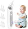 Mouche Bébé Electrique, Aspirateur nasal pour bébé avec 3 niveaux d'aspiration, Comprend 6 silicone doux(3 types, deux de chaque) Rechargeable mouche pour les tout-petits et les tout-petits (Blanc)
