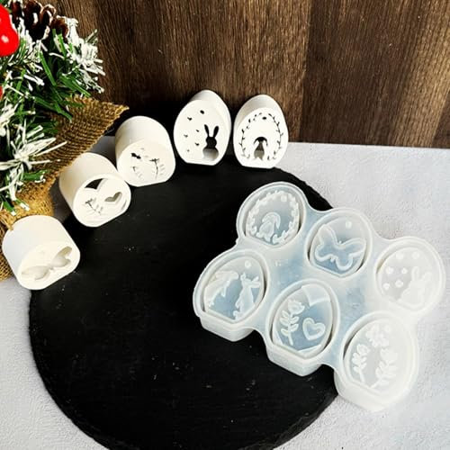 ALEFBET Silikonform Kerzenhalter, Ostern Silikonformen Gießformen Kerzenhalter, Silikon Gießform Kerzenhalter Ostern Giessformen, Gipsformen zum Gießen (Mini Osterkerzenhalter)
