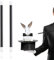 SGERUFZ 2 Pcs Baguettes de Magicien Baguettes Magique Magicien Noir et Blanc Bâtons Magique en Plastique Classique avec 2 Foulard Magique Colore pour Halloween Anniversaire Fête Mascarade
