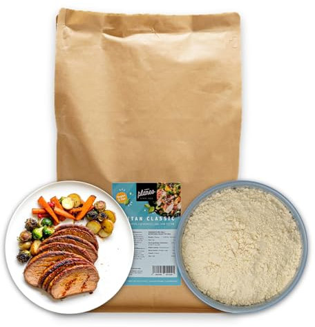 Planeo Seitan Classic 5kg - veganer Fleischersatz, proteinreich, produziert in Deutschland, vielseitig verwendbar, Weizengluten