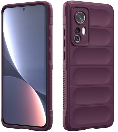 Custodia Compatibile con Xiaomi 12, Silicone Custodia per Tutto il Corpo, Copertura Antiurto con Fotocamera Protettivo, Cover Morbida al Tatto - Viola Scuro