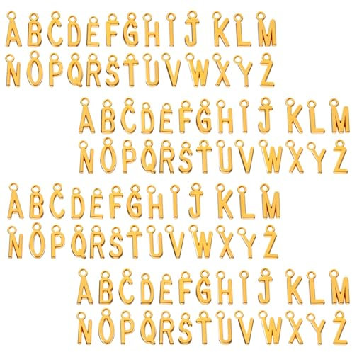 Bremorou 104 Stück Buchstabe G für Charms Buchstaben Anhänger Gold Buchstabenanhänger Letter A-Z Charms Klein Alphabet Mini Metall Charm für Halsketten Armbänder Schmuckherstellung Bastelbedarf