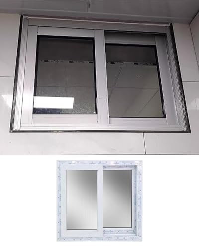 Elitix Finestra Finestre Scorrevoli Orizzontali per Seminterrato con Vetro, Kit di Telai per Zanzariere di Ricambio per Camper, Finestre di Ventilazione per Capannoni(25x17inch/64x43cm (WxH))