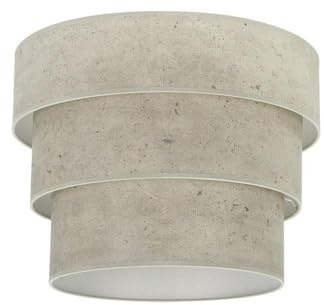 VoltShine Lampenschirm zum Aufhängen, Lampenschirm aus grauem Zement, dreifach, Maße 40 x 20 x 26 cm, ideal für moderne und warme Dekoration