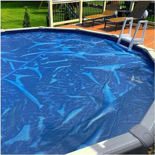 Protector de piscina a prueba de polvo, cubierta para jacuzzi, manta térmica para piscinas inflables/de estructura, interiores y exteriores, con aislamiento térmico flotante y plástico de burbujas (