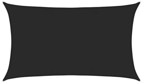 Sonnensegel, rechteckig, 90 % UV-Schutz, 160 g/m², Schwarz, 5 x 8 m, HDPE