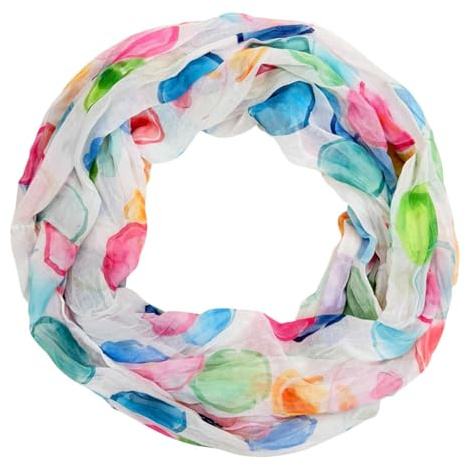 Jeamis cirkel siden loop gradient vår rund halsduk regnbåge unisex sommar lätt halsduk stola prickar, Cirkel 25bb färgglad, 160 x 48 cm
