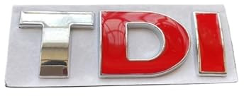 Adesivo for bagagliaio posteriore con logo TDI in metallo 3D emblema for auto griglia anteriore compatibile con accessori Golf 4 6 7 MK6(Red DI)