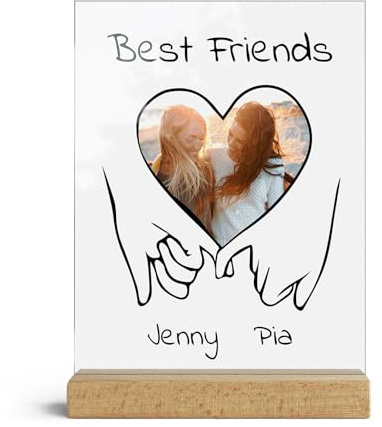 CHRISCK design Personalisierte Acrylglas Bilder mit Foto – Geschenk für die beste Freundin Paare oder Schwester – Individuelle Geschenkidee zum Geburtstag - Fotogeschenk Besties Freundinnen
