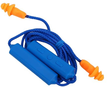 YUEHISY Ear Plugs Bluetooth Headphones for Work, Noise Reduction & BT 5.3 Fast Pairing, Rechargeable Neckband Earbuds with Over 20 Hours Battery (Blue)