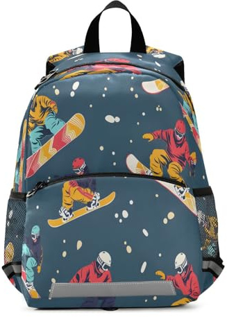ISAOA Kinder-Rucksack, niedliches Kleinkind, Mini-Tasche, Snowboarden, für M?dchen, Jungen