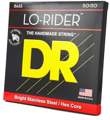 DR Strings Lo-Rider Electric Bass Guitar Strings (50-110, 4-String)