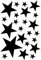 Samunshi® Wandtattoo Sterne Set 'gefüllt' 14x2,5cm6x5cm2x7,5cm1x10cm schwarz
