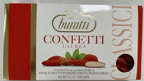 Buratti Confetti alla Mandorla Colore Rosso - 1 kg