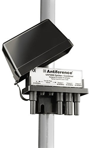 Antiference UCF3000LTE 2 Way F-Type Connections External TV Aerial Splitter