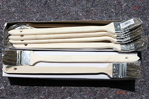 Heizkörperpinsel 50 mm mit grauen Chinaborsten, 240 Stück im Set | Großpackung für Malerbetriebe: 240 schlanke Pinsel für Rippen, Rohre und den Spalt hinter dem Heizkörper