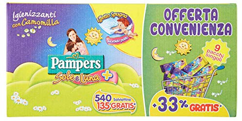 Pampers Sole e Luna Lingettes 540 Pièces