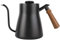TOPINCN 850Ml Coffee Hand-Washing Pot Stainless Steel Drip Over Coffee Kettle Gooseneck with Wooden Handle Thick Teflon Not Support Heating(with Thermometer)