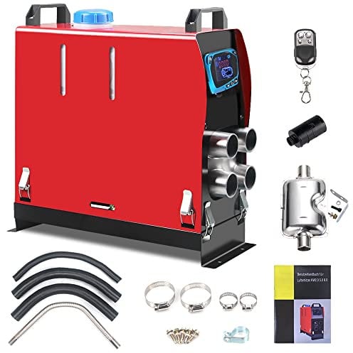 Anbull Riscaldatore d'Aria Diesel 8KW Termostato Elettrico 12V a 4 Fori con Timer Monitor Digitale per Camper Camper e Autobus