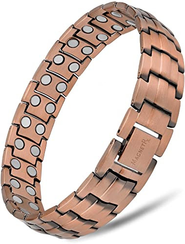 MagnetRX® Magnetarmband Herren aus purem Kupfer - Starkes magnetisches Kupferarmband für Magnettherapie - Ideal bei Arthritis & Karpaltunnelsyndrom - Inkl. Längenwerkzeug (Classic Style)