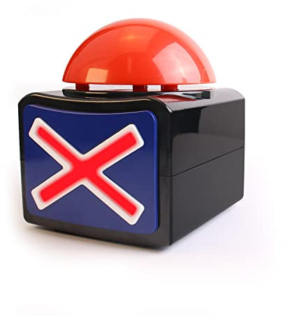 Beanlieve Game Buzzer Answer Button - Game Show Buzzer con luz y sonido de alarma Trivia Quiz Got Talent Buzzer, Quiz Buzzers para niños en el aula, botón de zumbador rojo para Family Feud Game