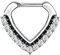 Taffstyle Piercing Ring Segmentring Clicker Scharnier Septum Tragus Helix Ohr Nase Nasenring Nasenpiercing Dünn mit Dreieck V Form Strass Kristall Silber