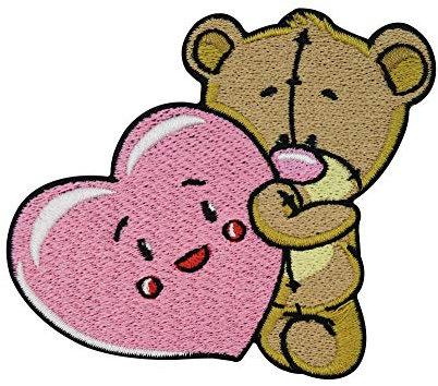 Finally Home Süßer Teddybär mit Herz in den Armen Patch zum Aufbügeln | Teddy Bär Patches, Glücksbärchi Bügelflicken, Flicken, Aufnäher für Babys & kleine Kinder Jungen & Mädchen