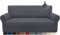 Granbest Strecken Couch überzug 4 Sitzer Superweich Sofabezug für Wohnzimmer Sehr Fit Möbel Schutz Nicht Rutschen Sofaüberwurf Waschbar (4 Sitzer, Grau)