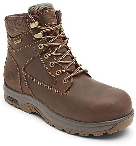Dunham 8000Works - Stivale da lavoro impermeabile con punta di sicurezza da uomo, Cuoio marrone, 45 EU