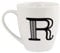 FabFinds Hugga Mug with Initials Classic Black and White Ceramic Large Gift Coffee Cups (H11cm X W11cm) (Approx.) (R)