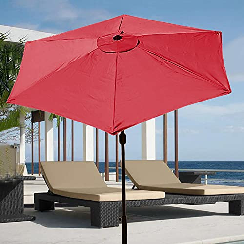 WERTSWF Tissu de rechange pour parasol de 3 m, protection UV, couverture de parapluie en polyester pour parasol à 6 baleines standard, déporté