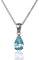 namana 925 Sterling Silber Halskette für Frauen mit einem Blautopas Edelstein, Natürliche Edelstein-Halskette für Damen, 925 Silber Anhänger-Halskette mit einem birnenförmigen Blau Topas Edelstein