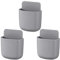 3 Pcs Remote Control Holder Wall Mounted Grey Self-adhesive Storage Box Wall Phone Holder Universal Remote Control Holder Wall-Mounted Sundries Organizer for Pencil Toothbrush Phone Charging Container